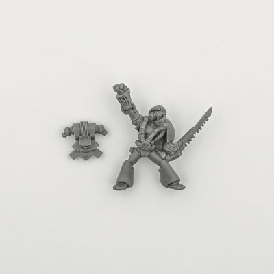 Space Marine with Power Fist and Chainsword / Captain Dozier 1988